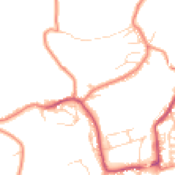 Daytime road noise heatmap for BD22 8EQ