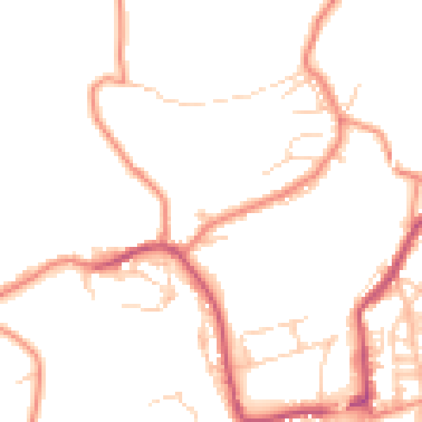 Daytime road noise heatmap for BD22 8EU