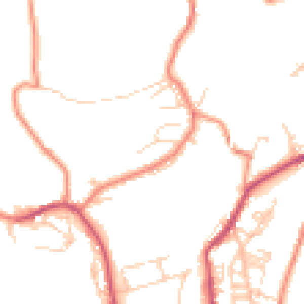 Daytime road noise heatmap for BD22 8HG