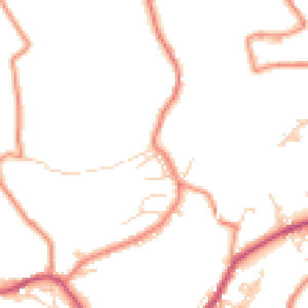Daytime road noise heatmap for BD22 8HL