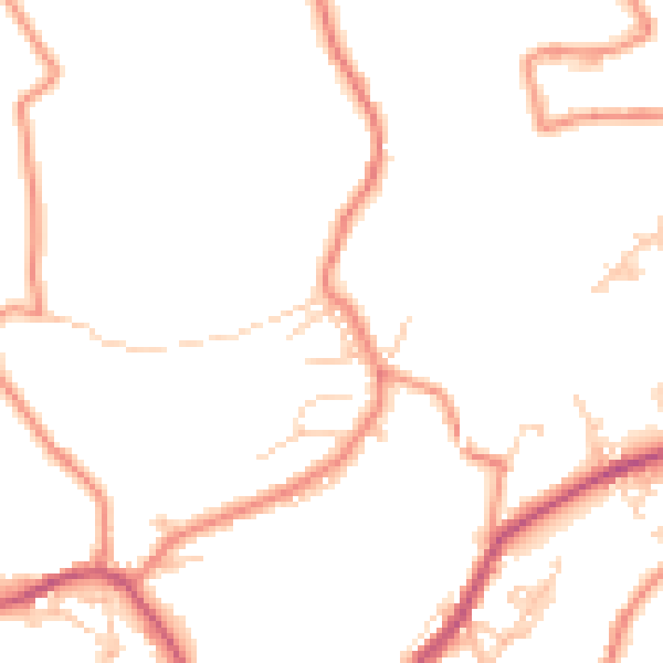 Daytime road noise heatmap for BD22 8HN