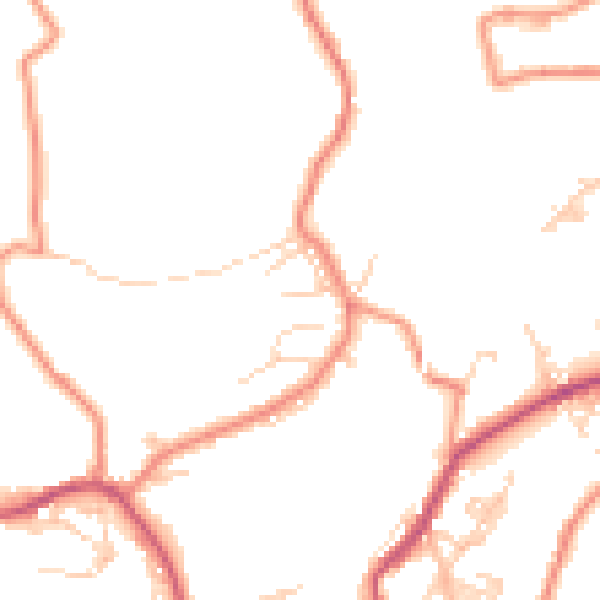 Daytime road noise heatmap for BD22 8HQ