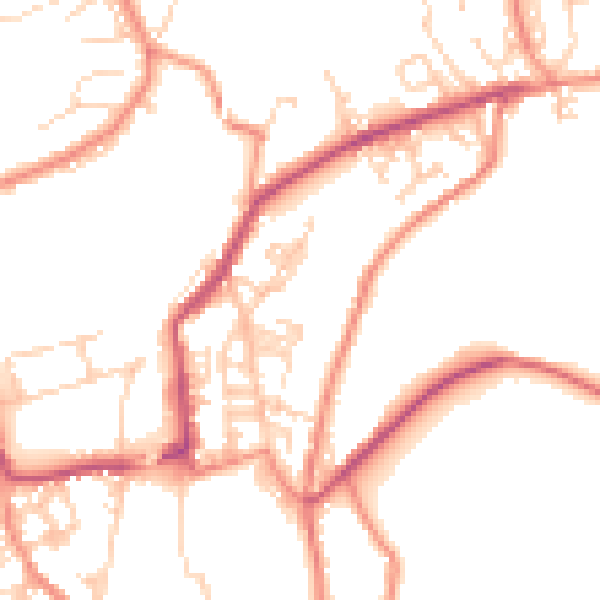 Daytime road noise heatmap for BD22 8JF