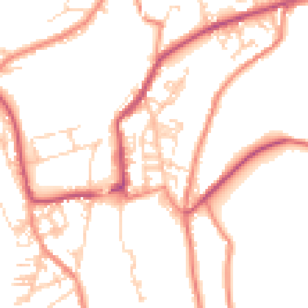 Daytime road noise heatmap for BD22 8JU