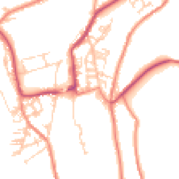 Daytime road noise heatmap for BD22 8LD