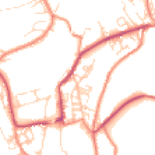Daytime road noise heatmap for BD22 8LX