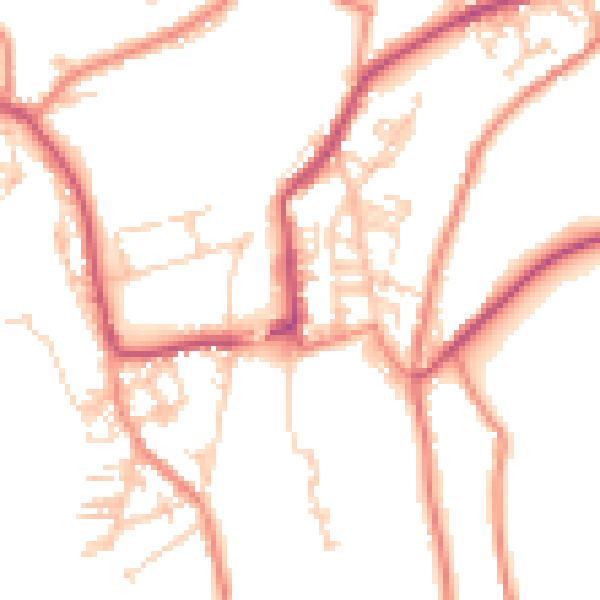 Daytime road noise heatmap for BD22 8NF