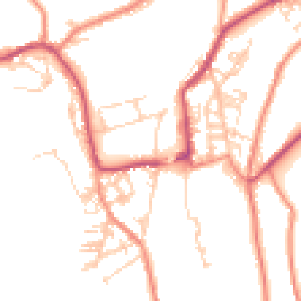 Daytime road noise heatmap for BD22 8QW