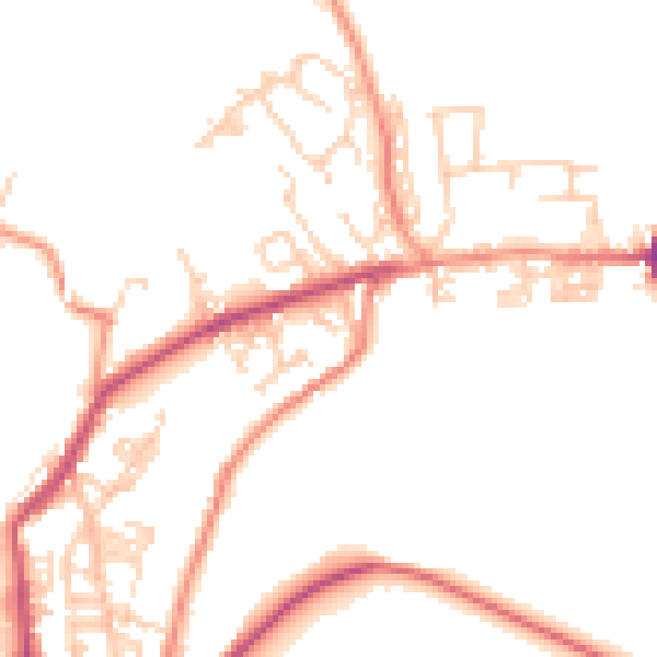 Daytime road noise heatmap for BD22 8RU