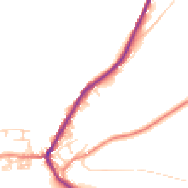 Daytime road noise heatmap for BD22 9AE