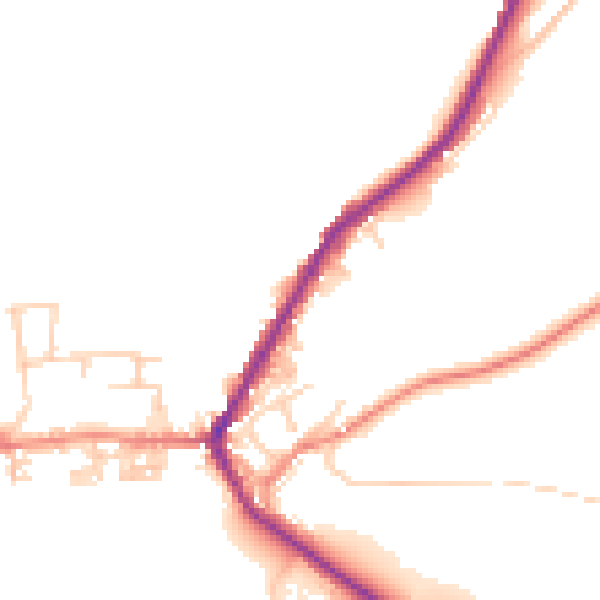 Daytime road noise heatmap for BD22 9AW