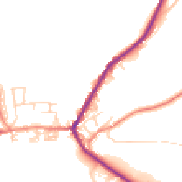 Daytime road noise heatmap for BD22 9BD
