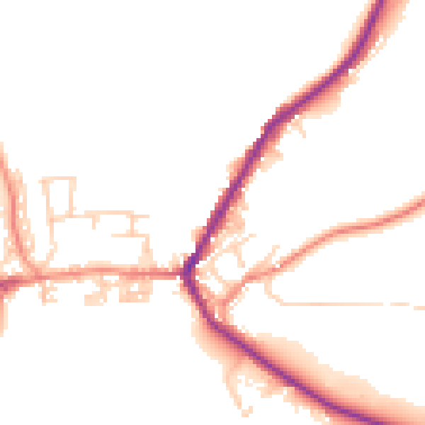 Daytime road noise heatmap for BD22 9BG