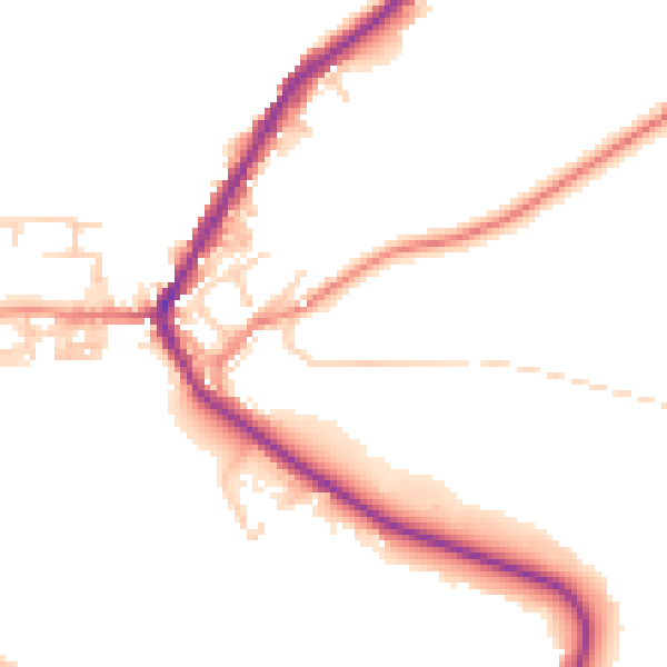 Daytime road noise heatmap for BD22 9BW