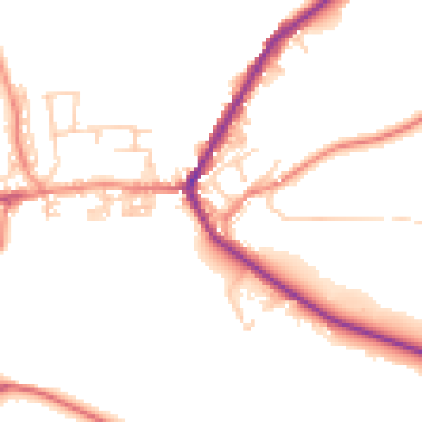 Daytime road noise heatmap for BD22 9BY