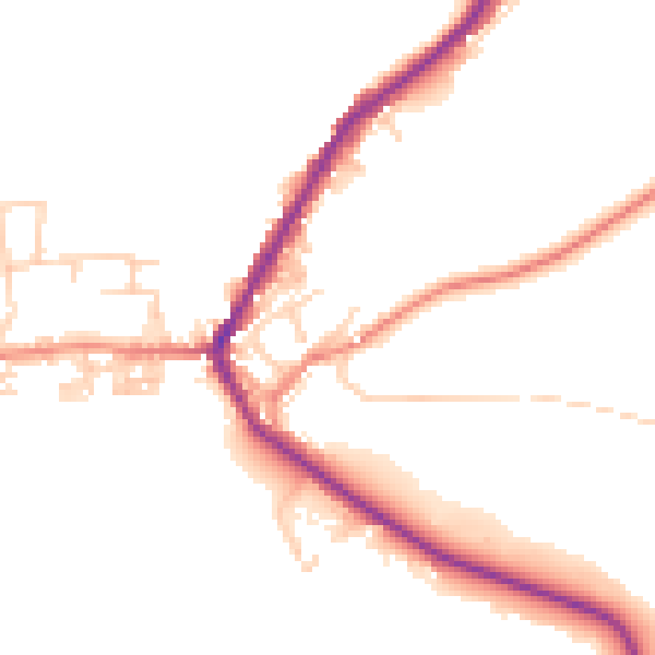 Daytime road noise heatmap for BD22 9DB
