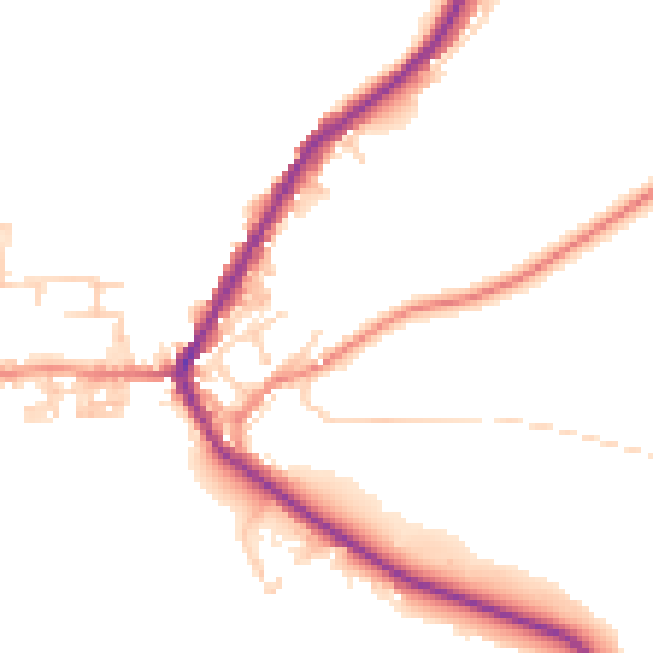 Daytime road noise heatmap for BD22 9DD