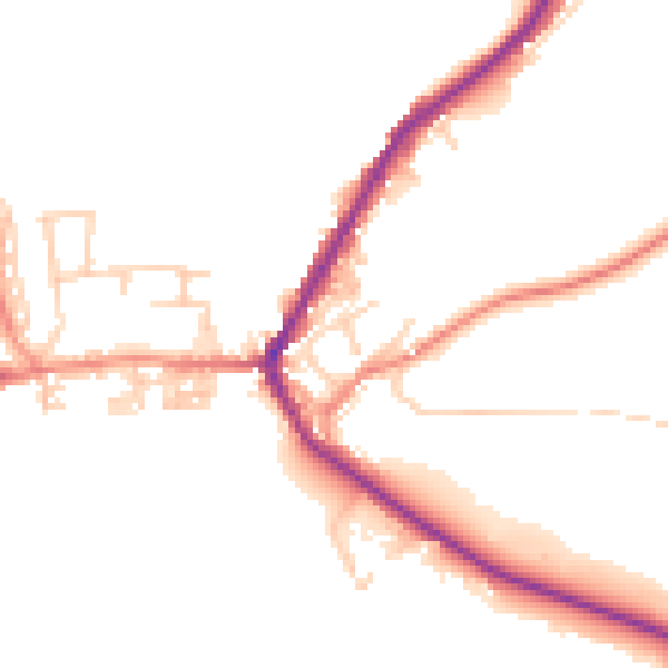 Daytime road noise heatmap for BD22 9DG