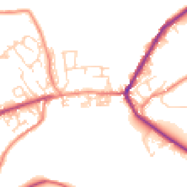 Daytime road noise heatmap for BD22 9DL