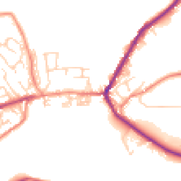 Daytime road noise heatmap for BD22 9DP