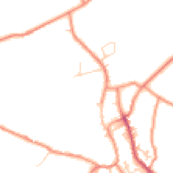 Daytime road noise heatmap for BD22 9DZ