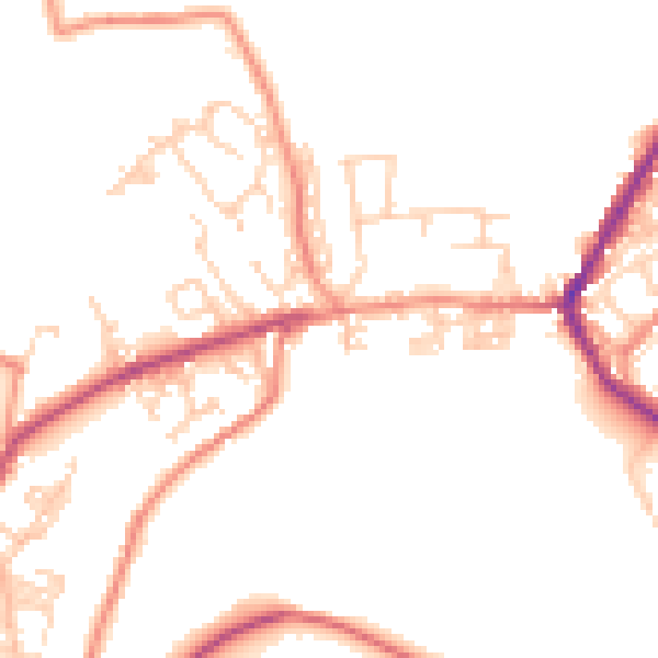 Daytime road noise heatmap for BD22 9EG