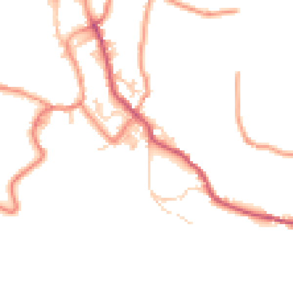 Daytime road noise heatmap for BD22 9HG