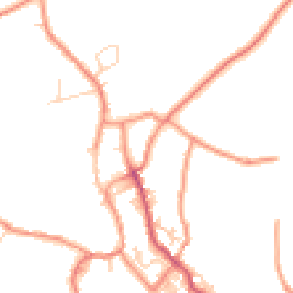 Daytime road noise heatmap for BD22 9HJ