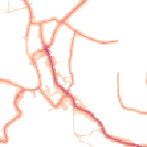 Daytime road noise heatmap for BD22 9HL