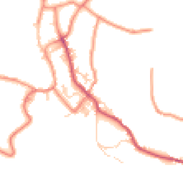 Daytime road noise heatmap for BD22 9HP