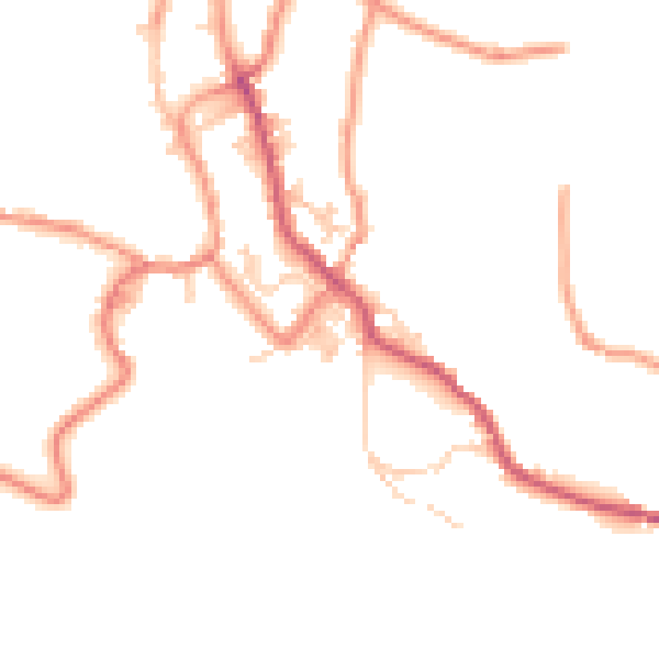 Daytime road noise heatmap for BD22 9HX