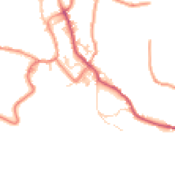 Daytime road noise heatmap for BD22 9HY