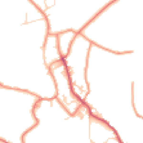 Daytime road noise heatmap for BD22 9JL