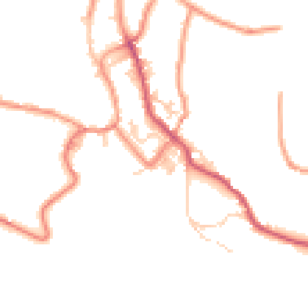 Daytime road noise heatmap for BD22 9JQ
