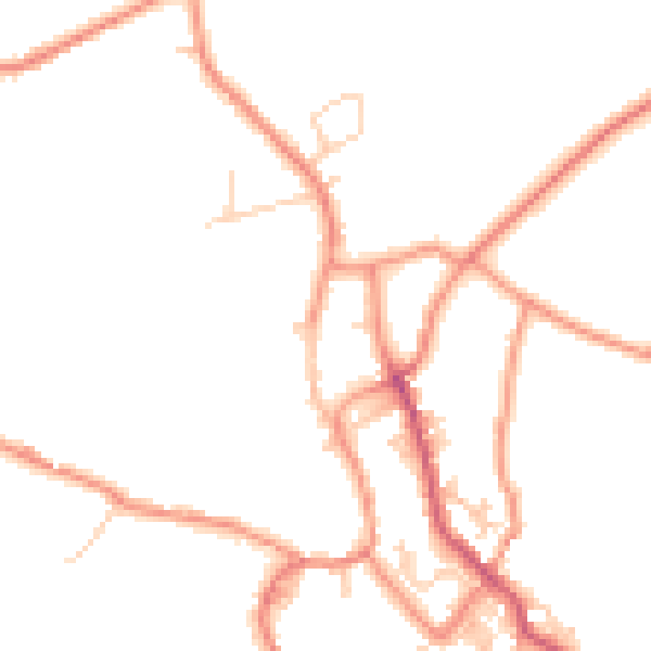 Daytime road noise heatmap for BD22 9LE