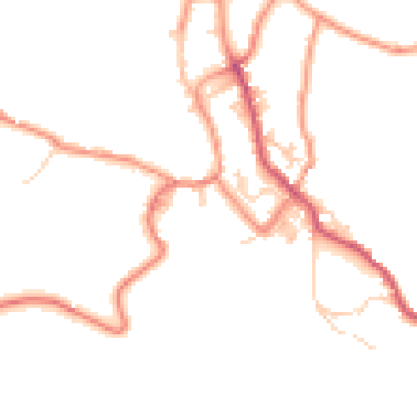 Daytime road noise heatmap for BD22 9LR