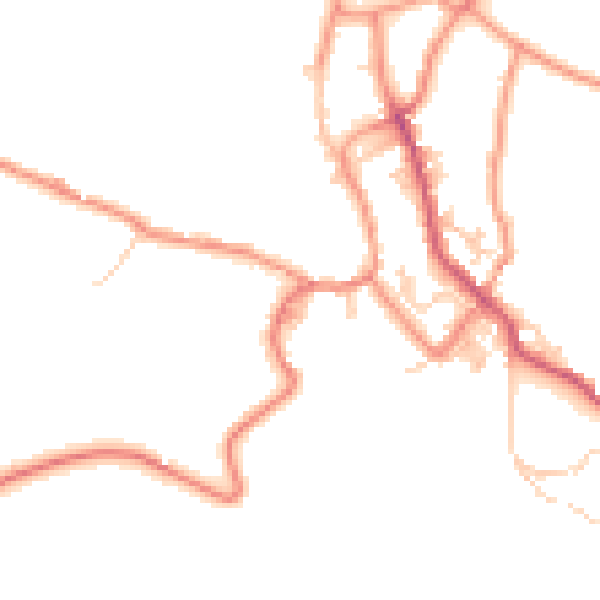 Daytime road noise heatmap for BD22 9LS