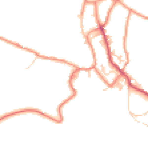 Daytime road noise heatmap for BD22 9LT
