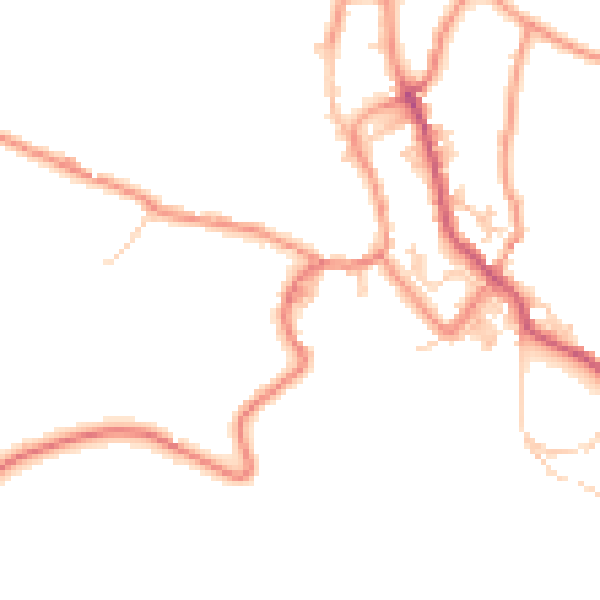 Daytime road noise heatmap for BD22 9LX