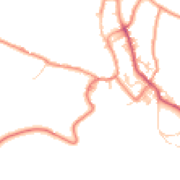 Daytime road noise heatmap for BD22 9LY