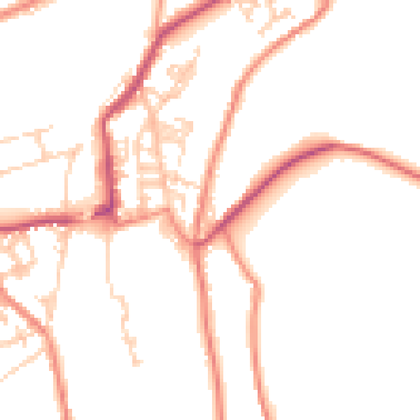 Daytime road noise heatmap for BD22 9PJ