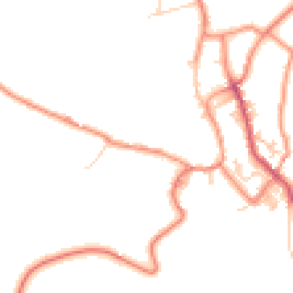 Daytime road noise heatmap for BD22 9QL