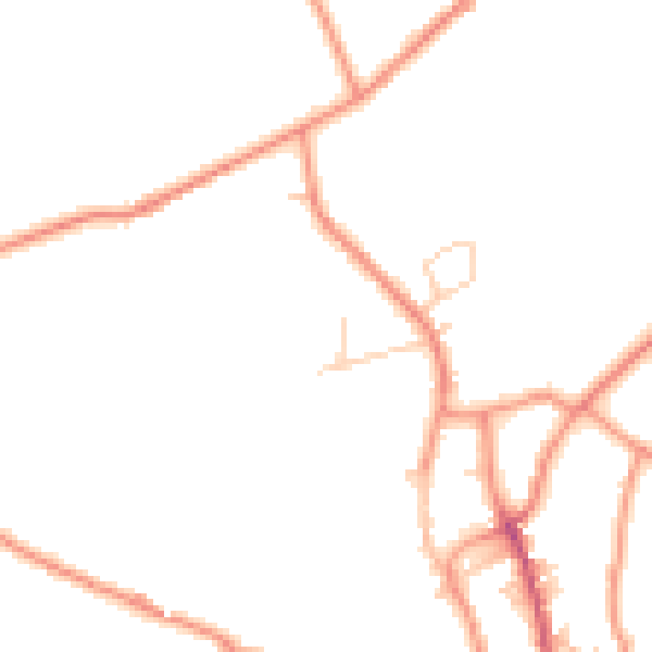Daytime road noise heatmap for BD22 9SE