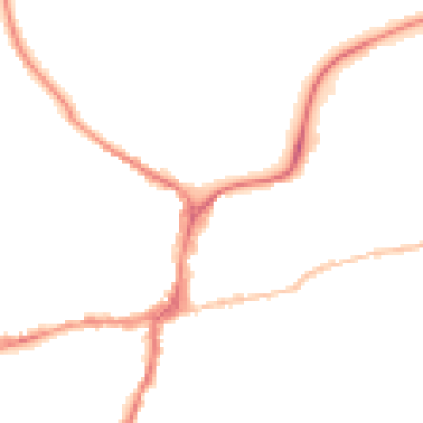 Night-time road noise heatmap for BD23 1AJ