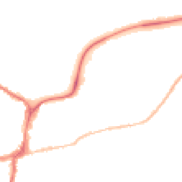 Night-time road noise heatmap for BD23 1AS
