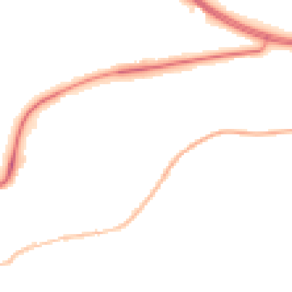 Night-time road noise heatmap for BD23 1BA