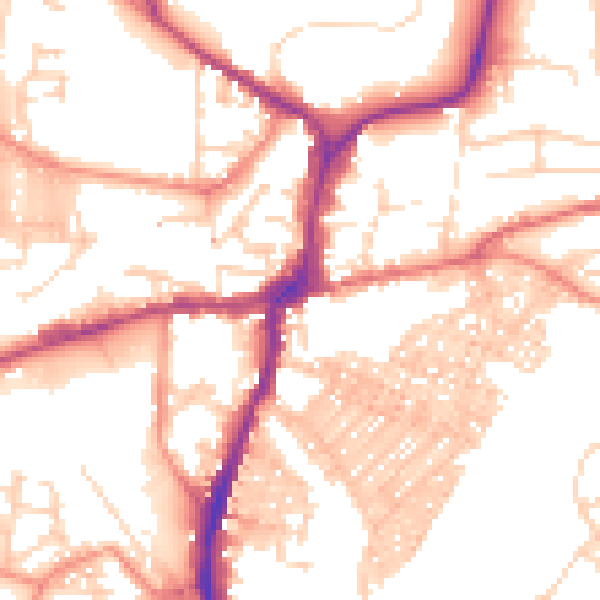 Daytime road noise heatmap for BD23 1DA