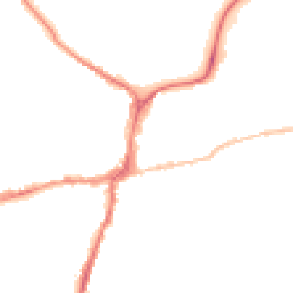 Night-time road noise heatmap for BD23 1DG
