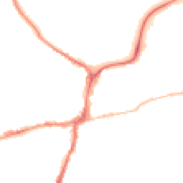 Night-time road noise heatmap for BD23 1DT