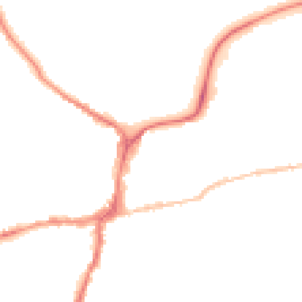 Night-time road noise heatmap for BD23 1DX